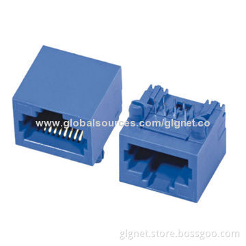 One Port Tab Up RJ45 Modular Jacks, 8P8C/8P4C, R/A Type, 150V Rated Voltage